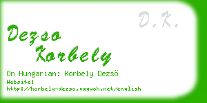 dezso korbely business card